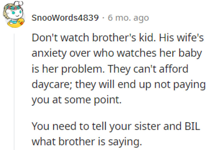 Let the sister know what's happening