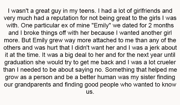 I wasn't a great guy in my teens