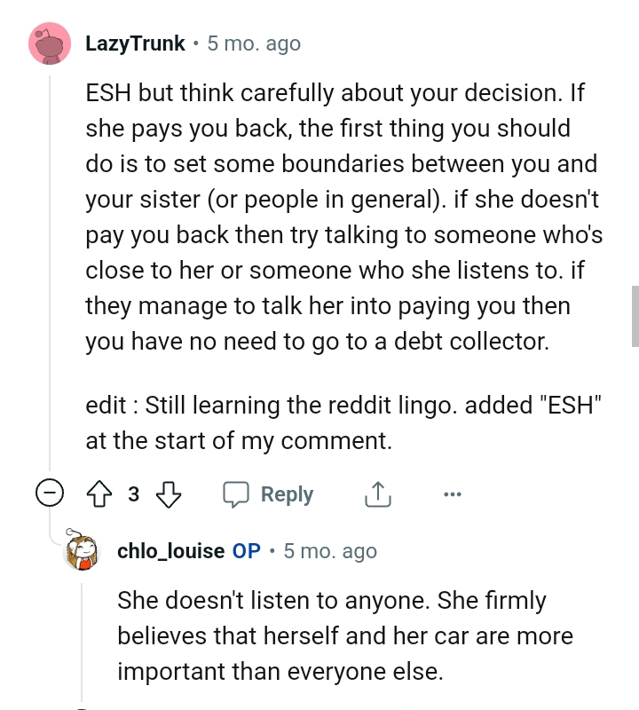 The OP Has No Need to Go to a Debt Collector