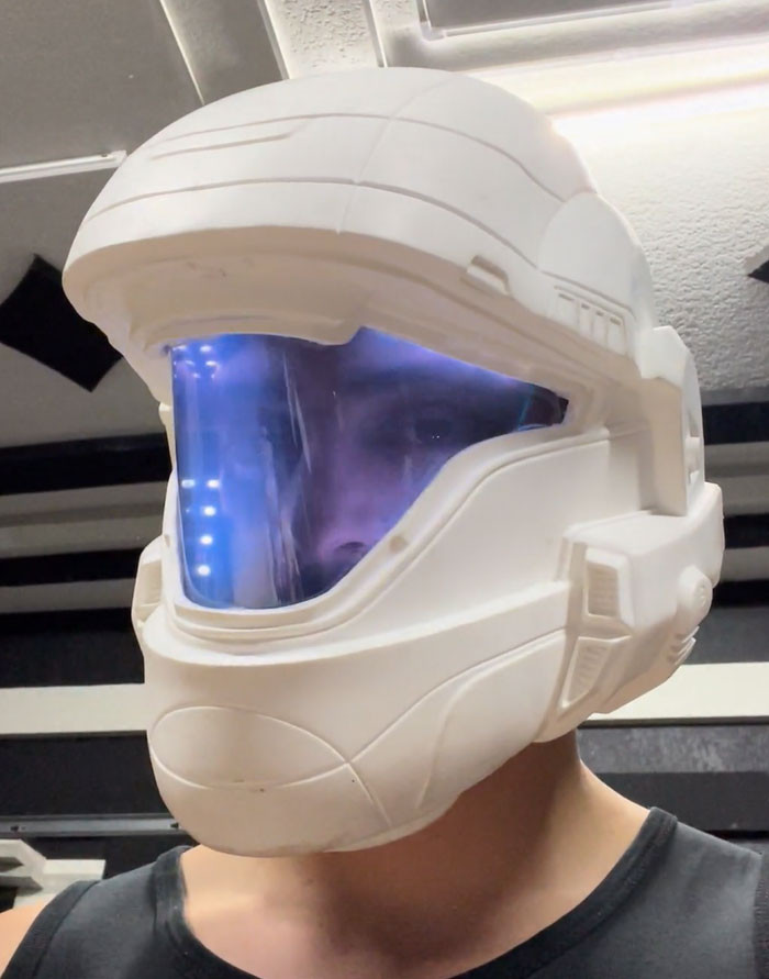 "Halo Odst Helmet With Backlit Rgbs And Switchable Transparency Visor"