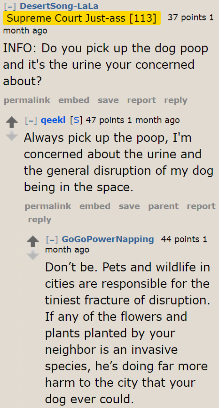 The OP is doing their part by cleaning up their dog's waste.