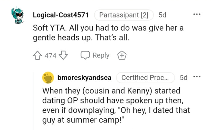 All the OP could have done was give her cousin a little heads-up