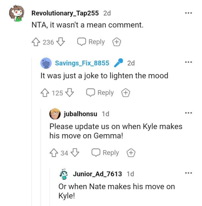 These Redditors are the curious ones who need the OP to drop an update, as they already have a hint on what might happen next