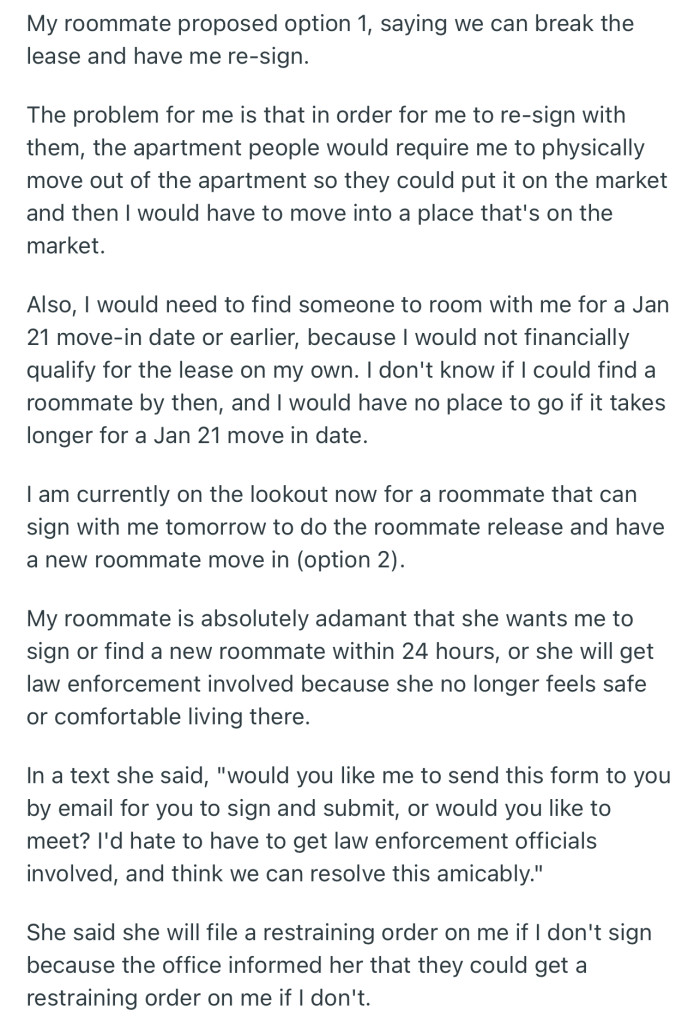 OP’s roommate chose option one, but it poses so many challenges for OP