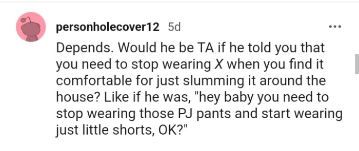 Would he be the AH if he told OP the same?