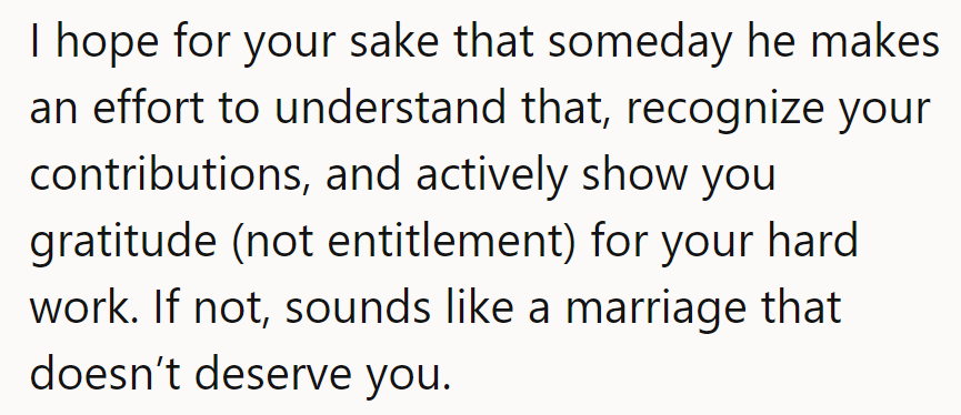 Here's hoping he upgrades from 'hubby' to 'appreciator-in-chief.' If not, it might be time for a solo spotlight.