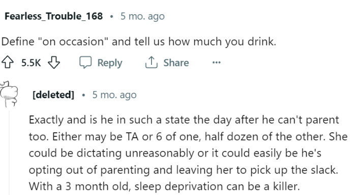 Well, he drinks enough to render him useless the next day
