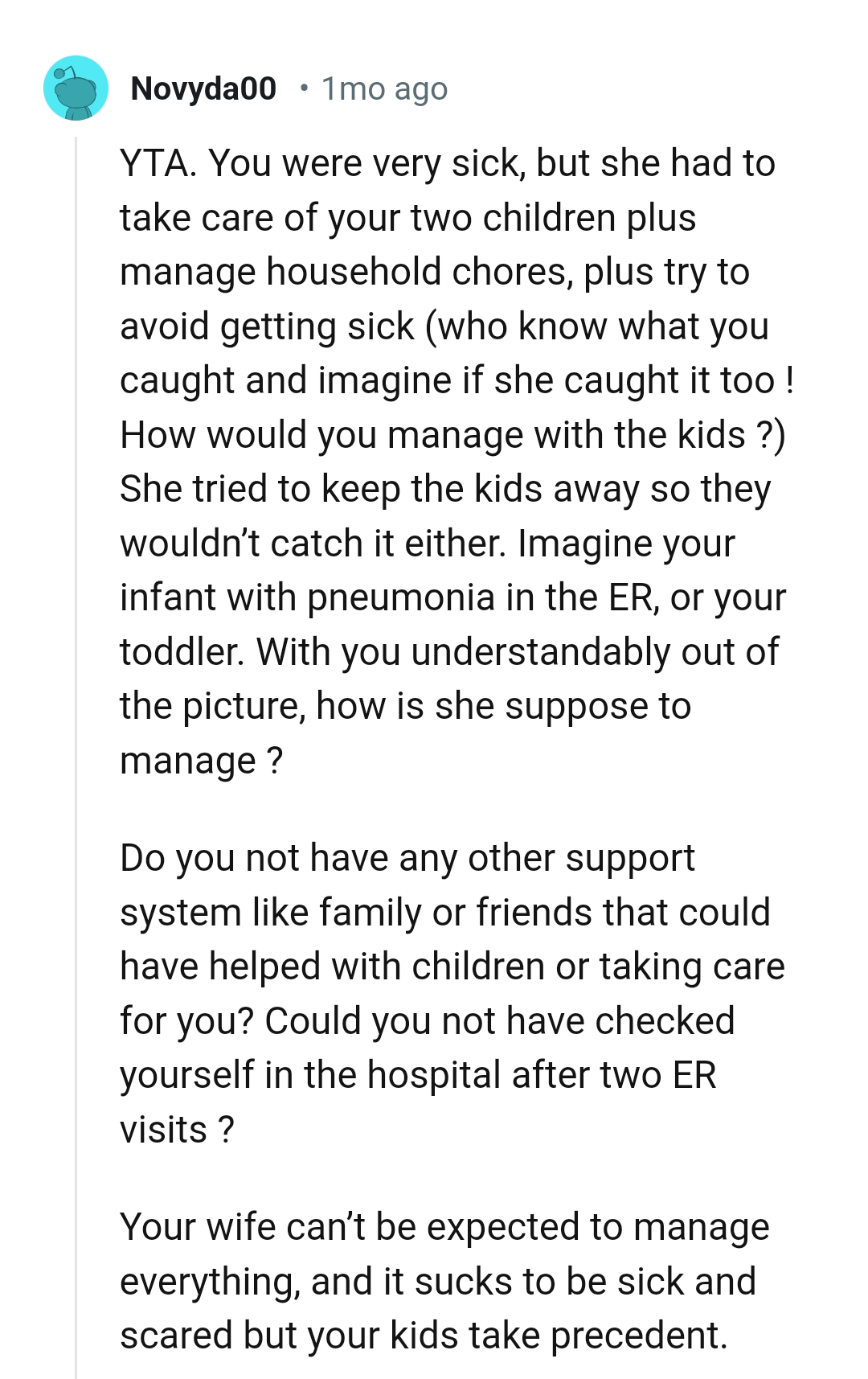 She tried to keep the kids away so they wouldn't get sick