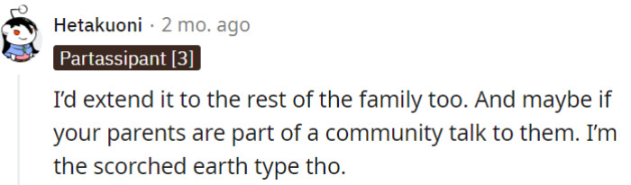 Spill to the whole fam, and if parents have a crew, spill there too.