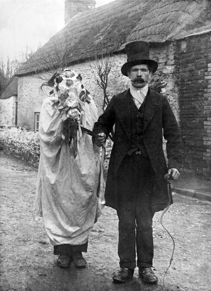 "The Mari Llwyd At Llangynwyd In Glamorgan, Led By Sianco'r Castell. The Photograph Was Taken By Frederic Evans Between 1904 And 1910"