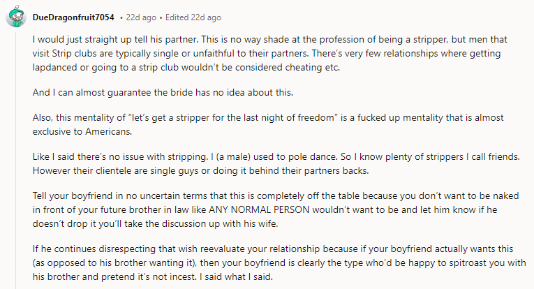 I Would Just Straight Up Tell His Partner.