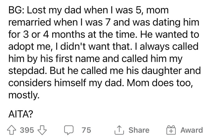 OP eventually modified the post to include more context about the situation.