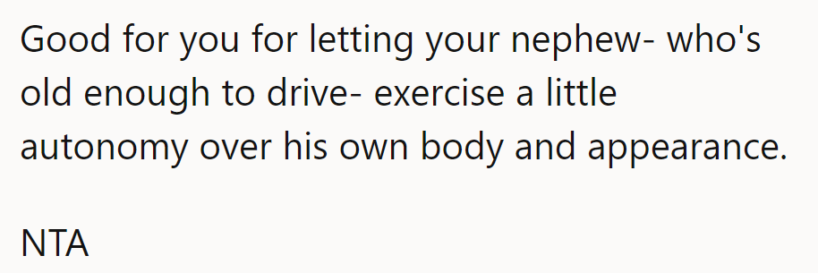 Exactly! Let the boy drive his style bus. NTA, keep cruising!