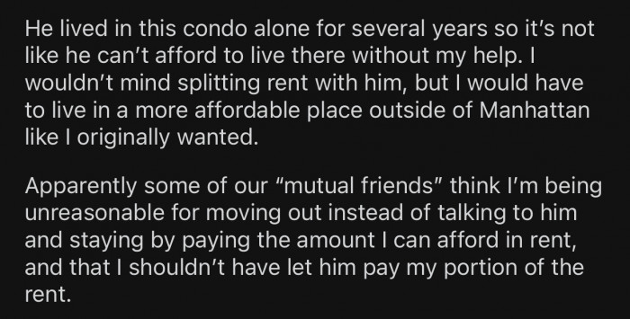 Some of OP's friends told her she was being unreasonable, which made her doubt her decision.