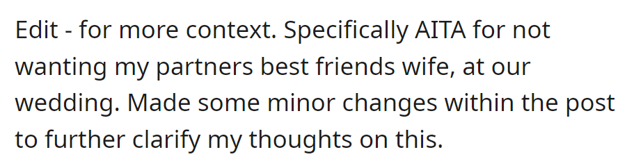 OP Debates Being a Wedding Villain, Questioning the Invite for the Best Friend's Wife.