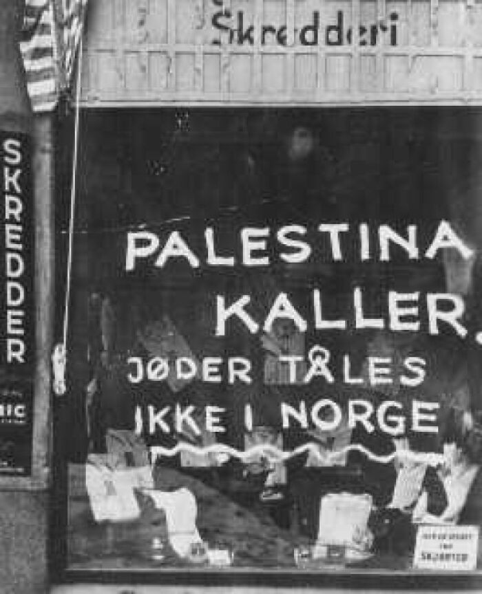 "Palestine Is Calling. Jews Are Not Tolerated in Norway. Oslo, 1940."