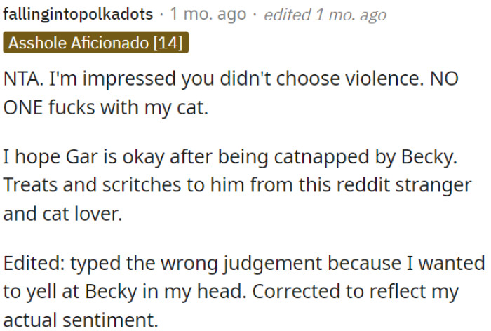 Becky took him without permission.