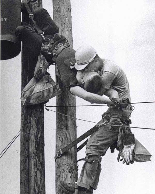 1. A dramatic photo of a utility worker receiving CPR after being electrocuted, “The Kiss Of Life” (1967).