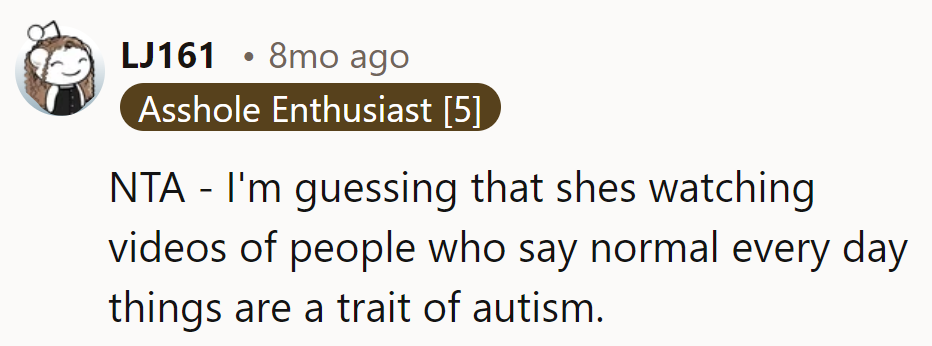 She's on an 'Autism in Everything' spree. Next: breathing equals spectrum!
