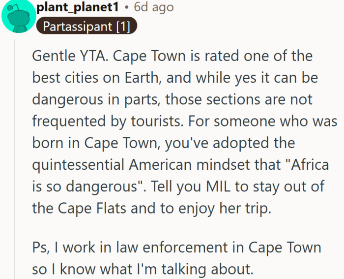 A local’s take—Cape Town has its risks, but it isn’t a war zone. Context, not fear, might be the missing detail.