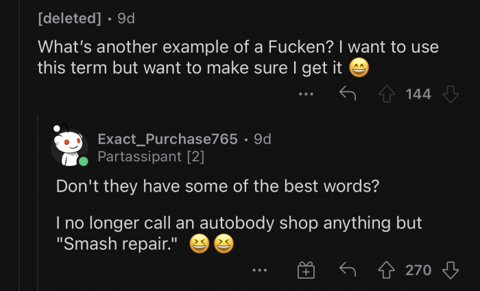 Only in Australia. I'm gonna start calling it that.