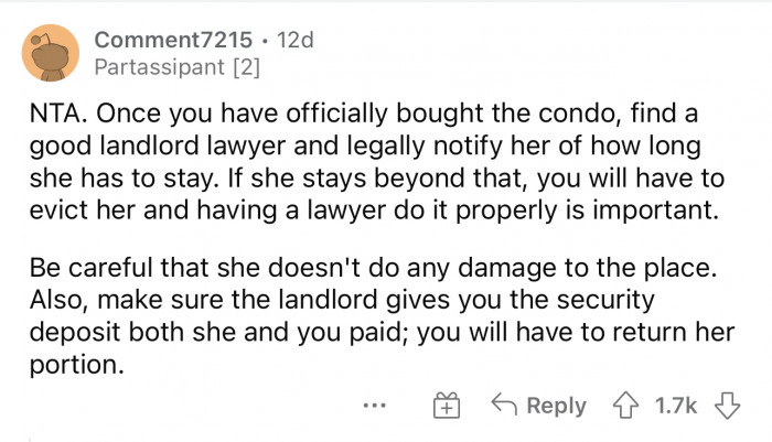 Technically, the landlord should be the one notifying her of any changes to the lease or agreement.