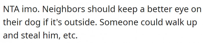 Seemingly, the situation of someone stealing the puppy is the mildest risk that could happen
