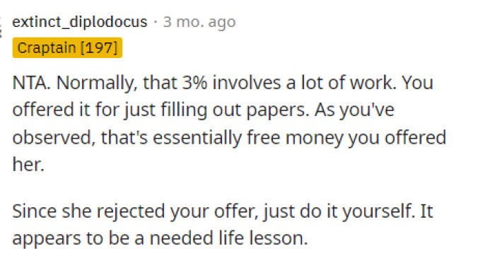 This person's response received the most likes, and we can see why. They articulated everything that OP needed to hear in this situation.