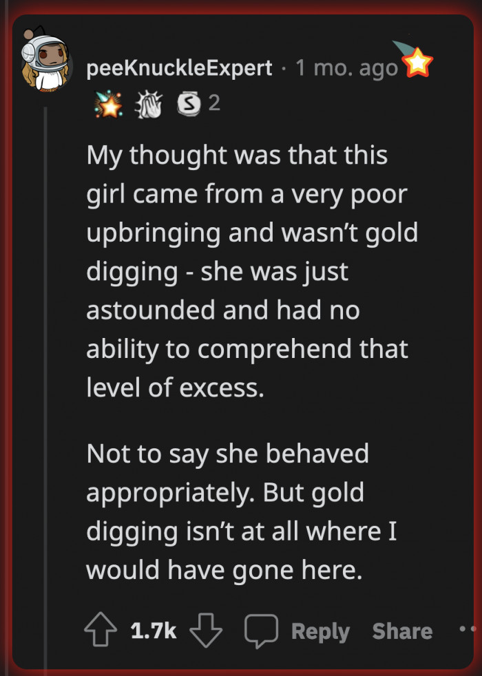 Lindsay's astonishment at their spending could be borne out of a difference in financial upbringing; even then, she isn't a toddler who can't control what she says