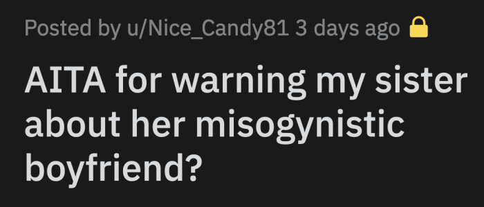 OP's sister laughed after that but OP remained silent, not knowing to react