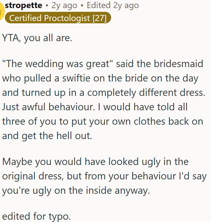 Just awful behavior.