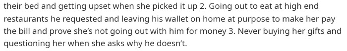 The tests on his money are absolutely ridiculous, and we can't imagine what she is thinking.