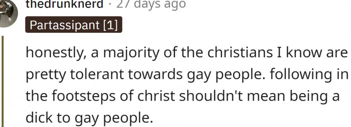 Christians should be tolerant.