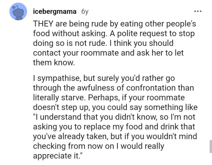 The OP should contact her roommate