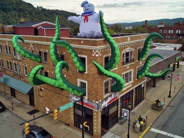 29. “A Restaurant Dressed Up For Halloween Ghostbusters Style”
