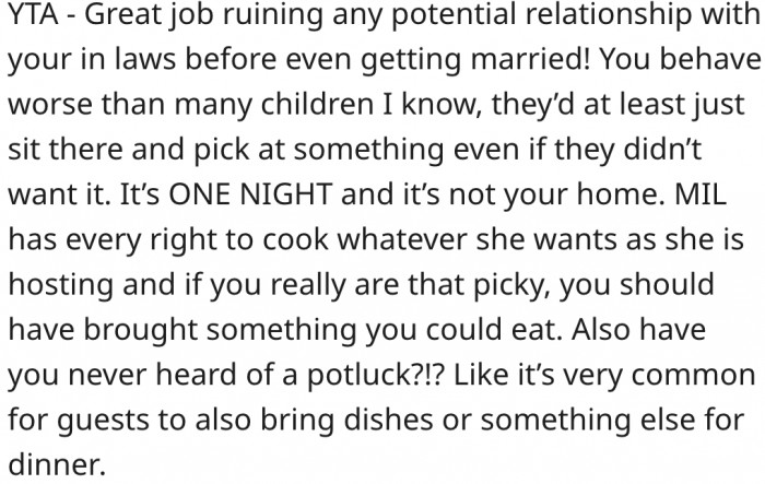 6. She has ruined her relationship with her future in-laws.