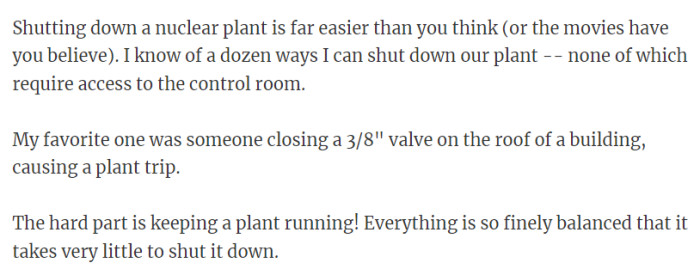 27. Shutting down a nuclear plant is far easier than you think