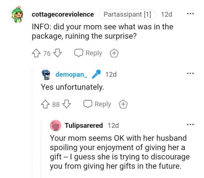 She is trying to discourage you from giving her gifts