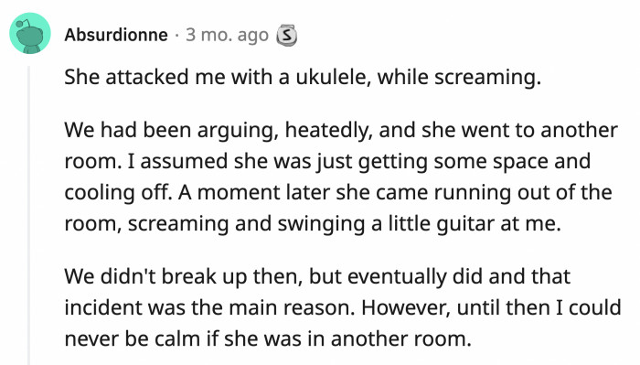 24. Being attacked by a ukulele wasn't enough reason to break up?