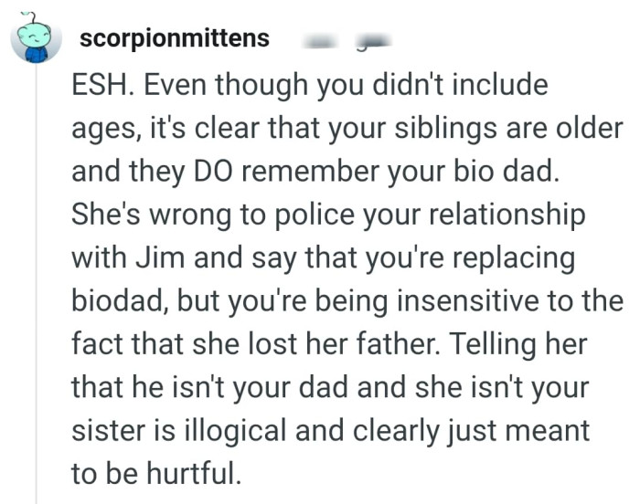 She shouldn't police OP's relationship