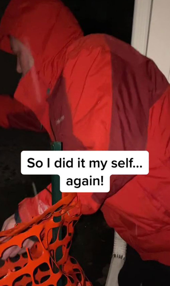 Despite multiple warnings from the man, the woman refused to stop placing her snow fence next to his family's house.