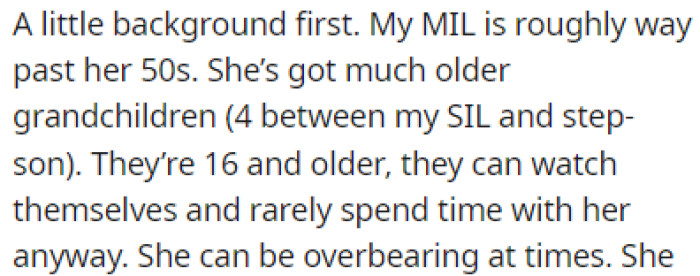 OP's mother-in-law is in her 50s