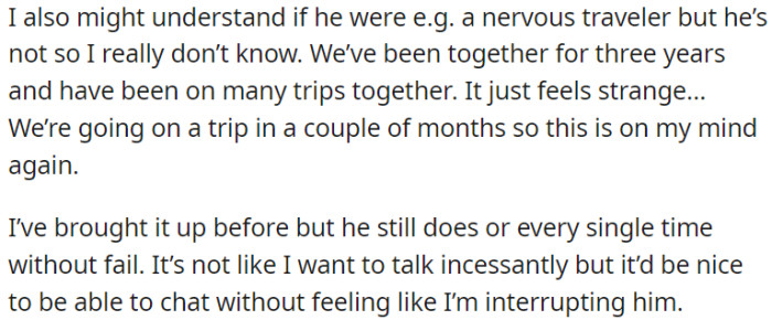 OP is anxious about an upcoming trip in a few months.