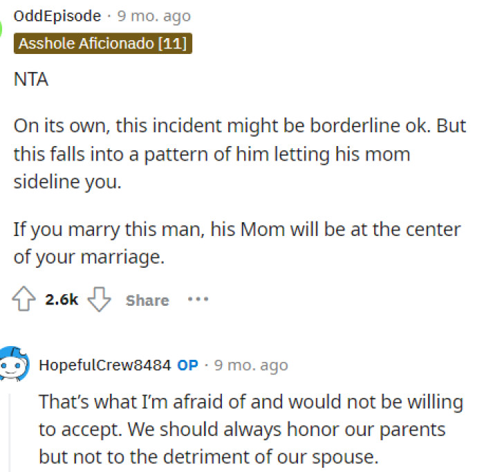 There were many things that people had to say about this situation, and ultimately, they all were in agreement with OP.