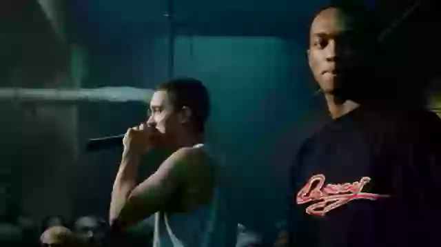 The moment Eminem throws shade at Anthony Mackie on the set of '8 Mile'