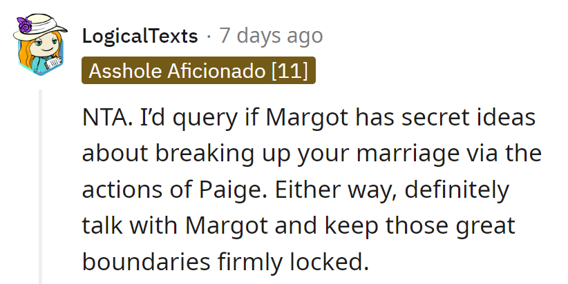 Watch out for Margot's playbook: daughter drama or marriage mischief? Keep those boundaries tight!