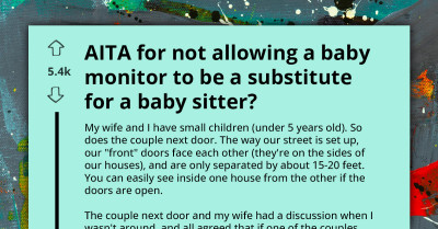 Determined Father Rejects Neighbor's Proposal of Baby Monitor as Babysitting Alternative