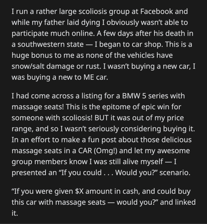OP was taken aback. She realized her friend didn't even ask about how she was or offer solace for her father's passing.