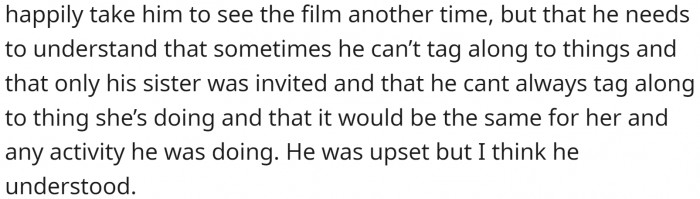 Mary then tried to ban Emily from going, and OP said absolutely not. He explained the situation to his son, and he understood.