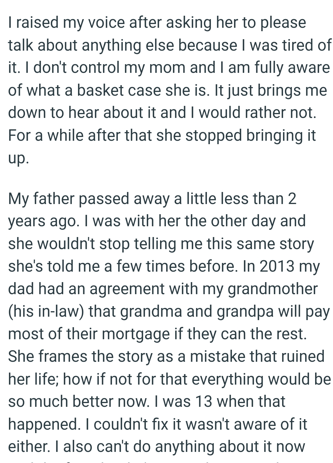OP doesn't control her mom as she's fully aware of what a basket case she is